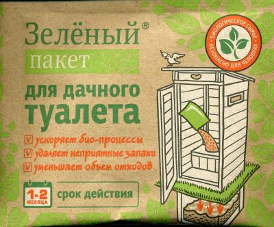 Доктор Робик зеленый пакет для дачного туалета 30г (24шт)