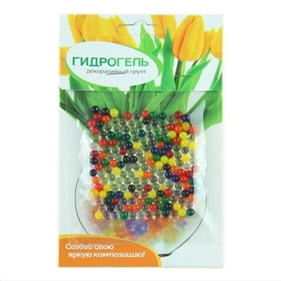 Гидрогель, шарики разноцветные с декоративным цветком 15гр. (уп.60)