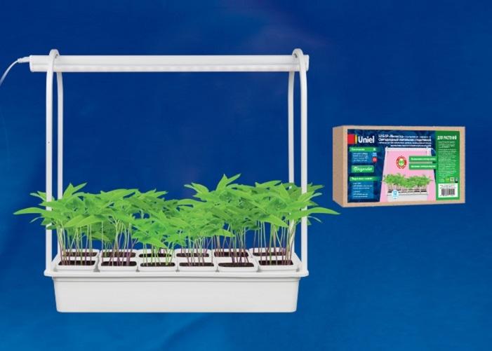 Светильник Минисад для растений с подставкой, спектр для фотосинтеза Uniel ULT-P34-10W/SPLE IP40 WH